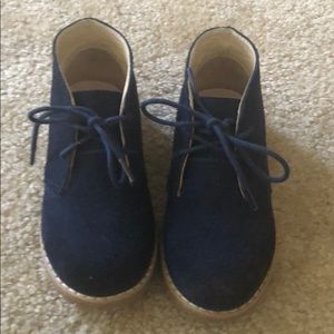 Blue suede dress boots